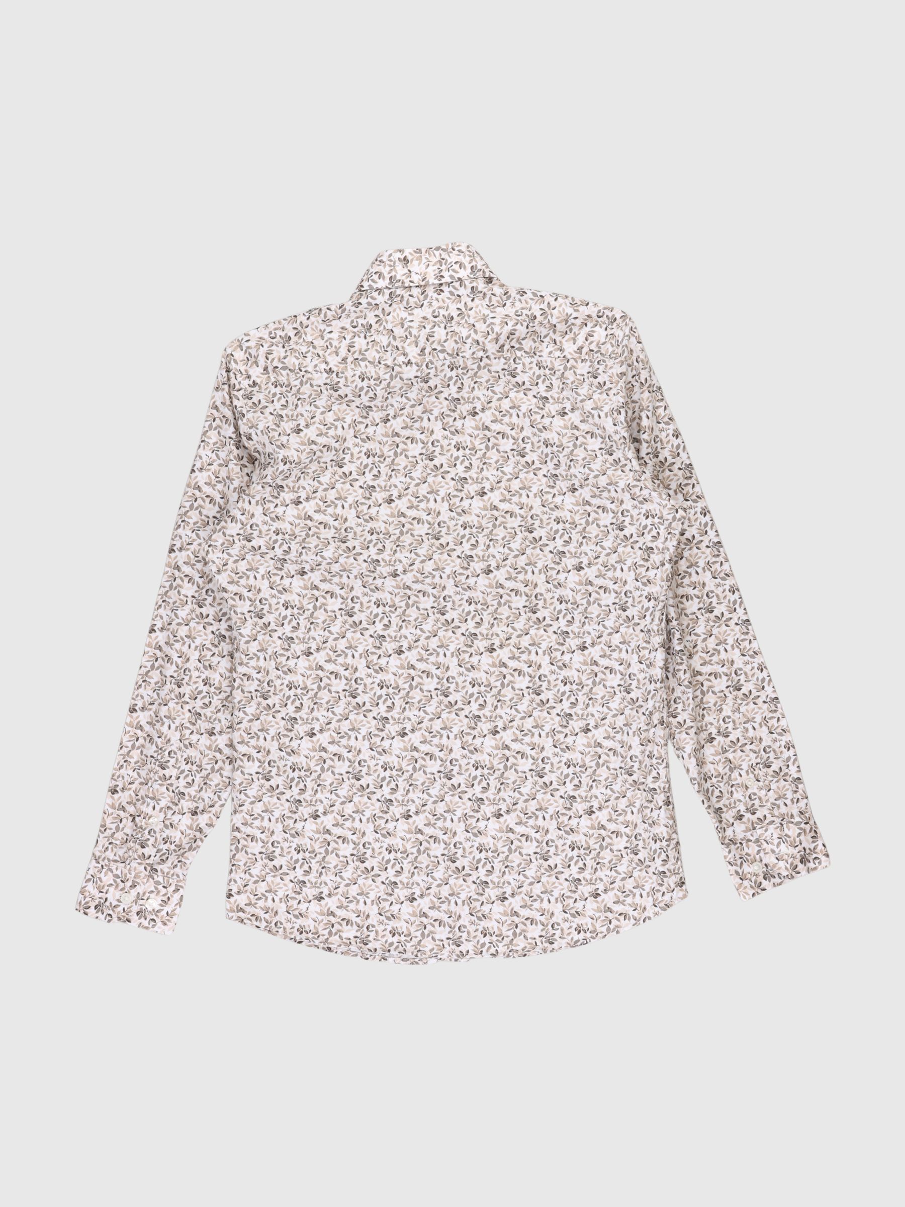 PRINT SLIM FIT HEMD, Egret, highres