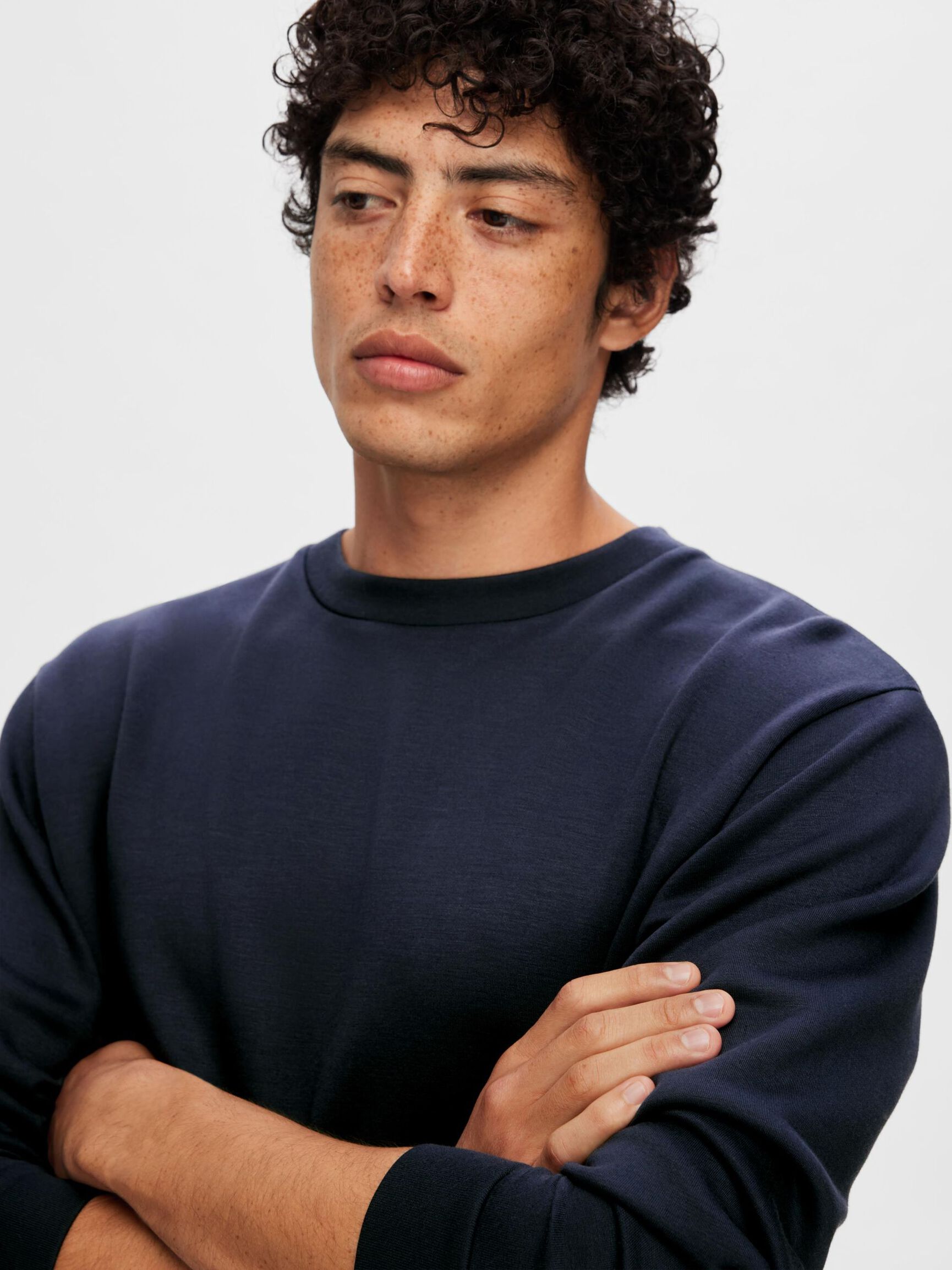 VISCOSE BLEND SWEATSHIRT, Sky Captain, highres