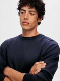 VISCOSE BLEND SWEATSHIRT, Sky Captain, highres