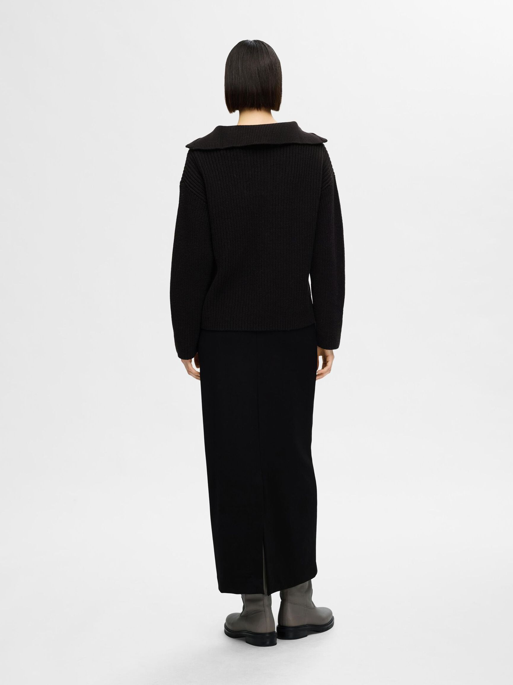 HALF ZIP PULLOVER, Black, highres