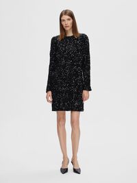 SEQUIN MINI DRESS, Black, highres