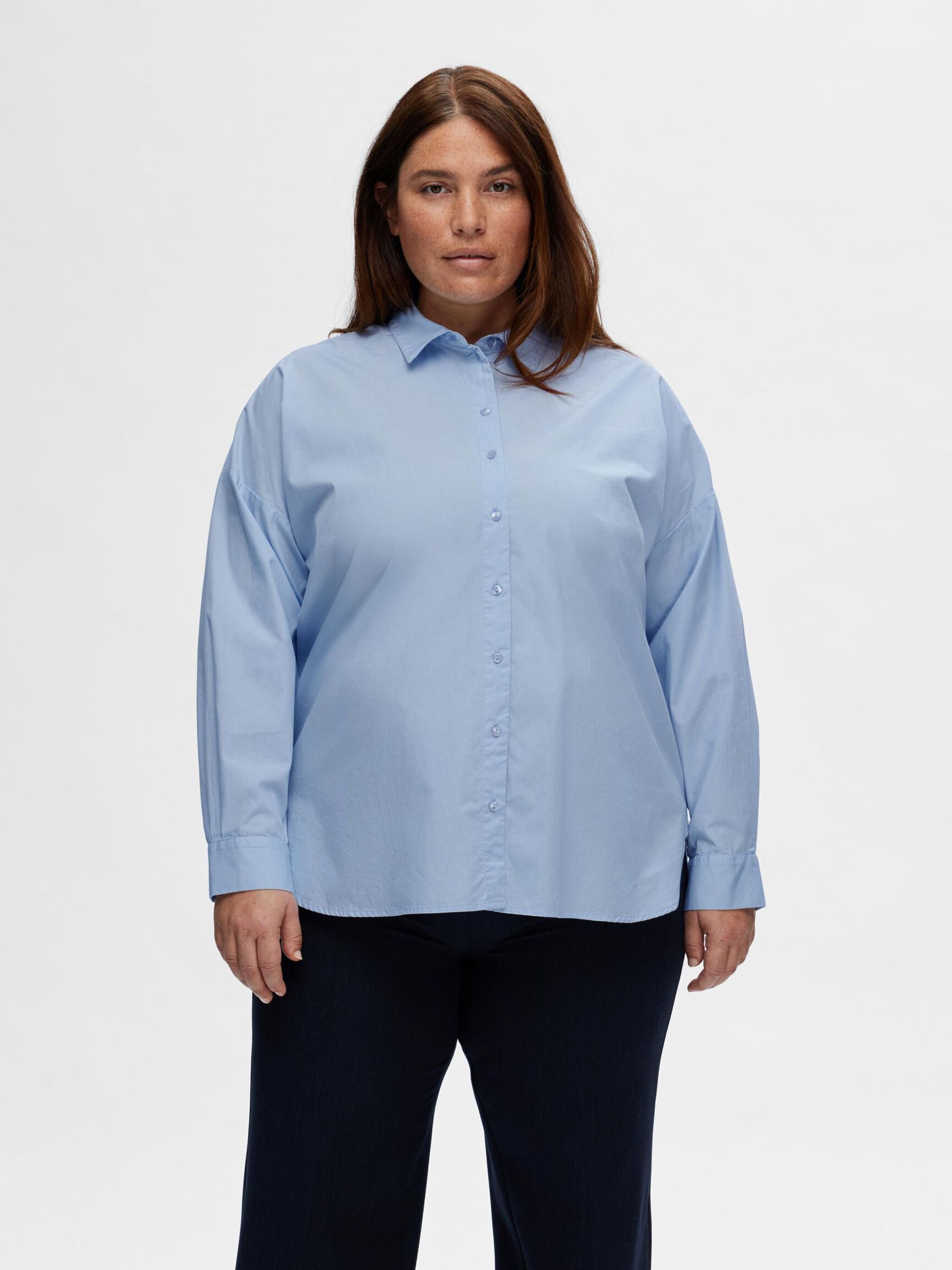 OVERSIZED SKJORTE, Cashmere Blue, highres