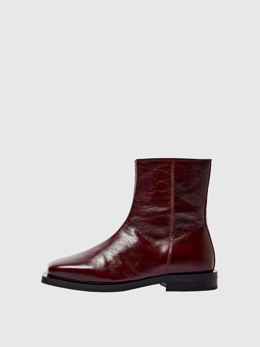 Product tile image - SQUARE TOE LEATHER BOOTS, Fig | 16098512_Fig