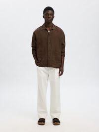 GEPLOOIDE LOOSE-FIT BROEK, Cloud Dancer, highres