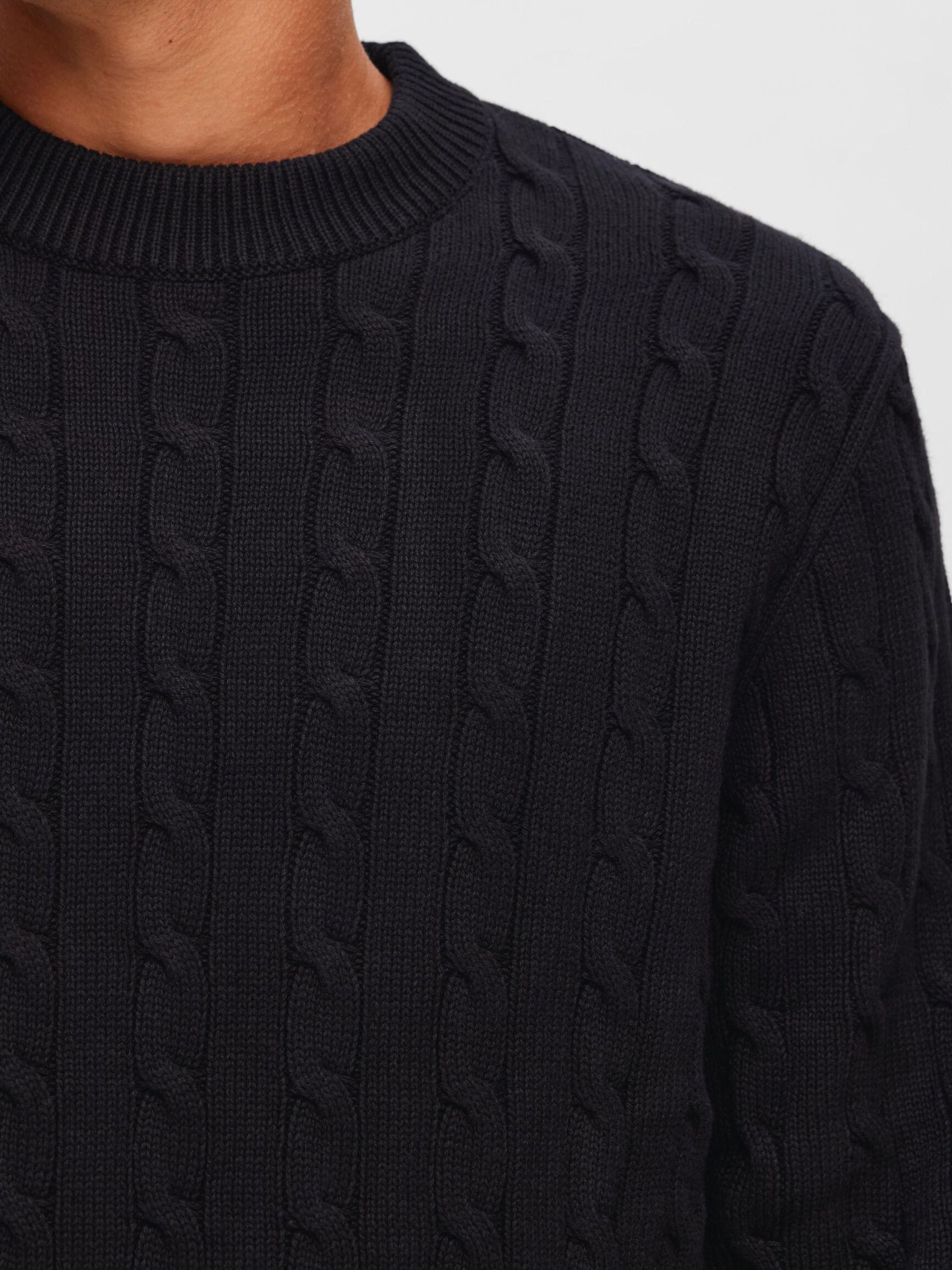KABELSTRIK STRIKTRØJE, Black, highres