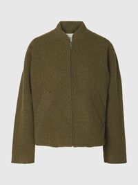 WOOL BLEND JACKET, Fir Green, highres