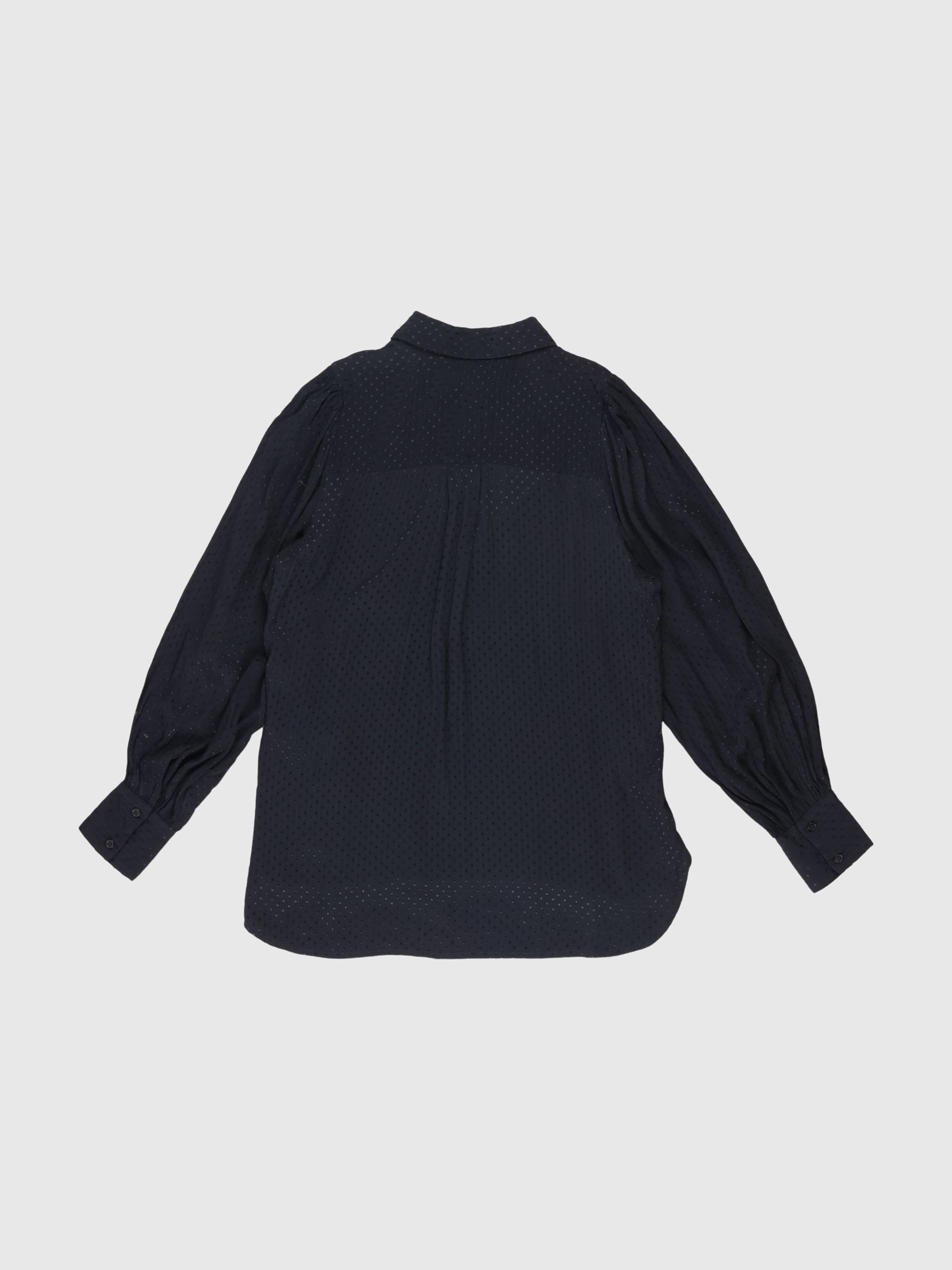 TEXTURED VISCOSE BLOUSE, Black, highres