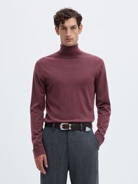 100% MERINO WOOL TURTLENECK, Tawny Port, highres