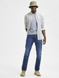 196 STRAIGHT FIT JEANS, Medium Blue Denim, highres
