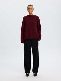 WOOL BLEND  PULLOVER, Tawny Port, highres
