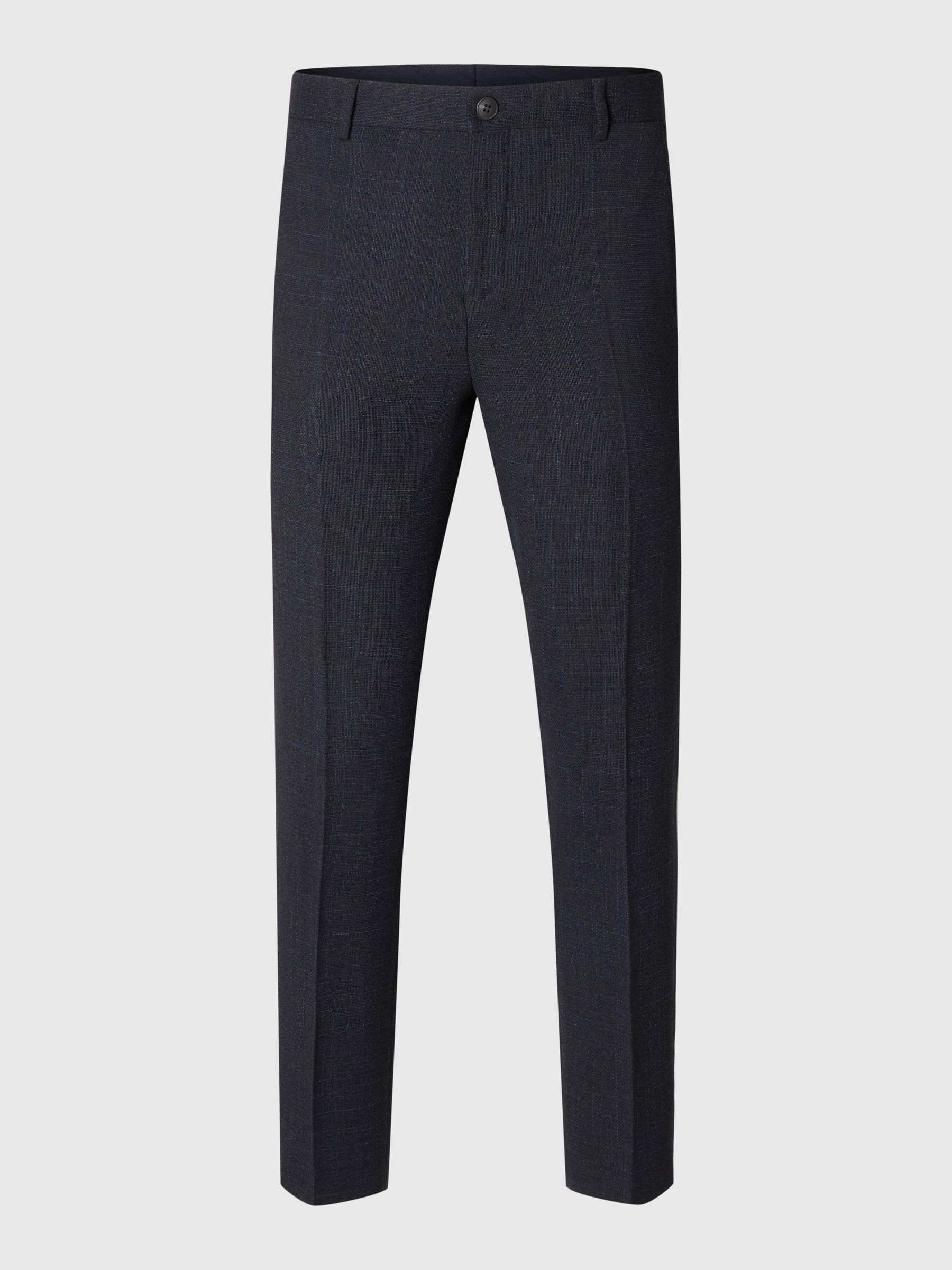 SLIM FIT WOOL BLEND SUIT TROUSERS | Blue | Selected