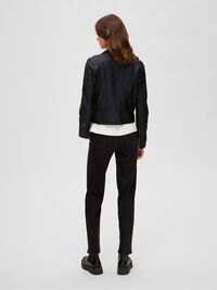 CLASSIC LEREN JAS, Black, highres