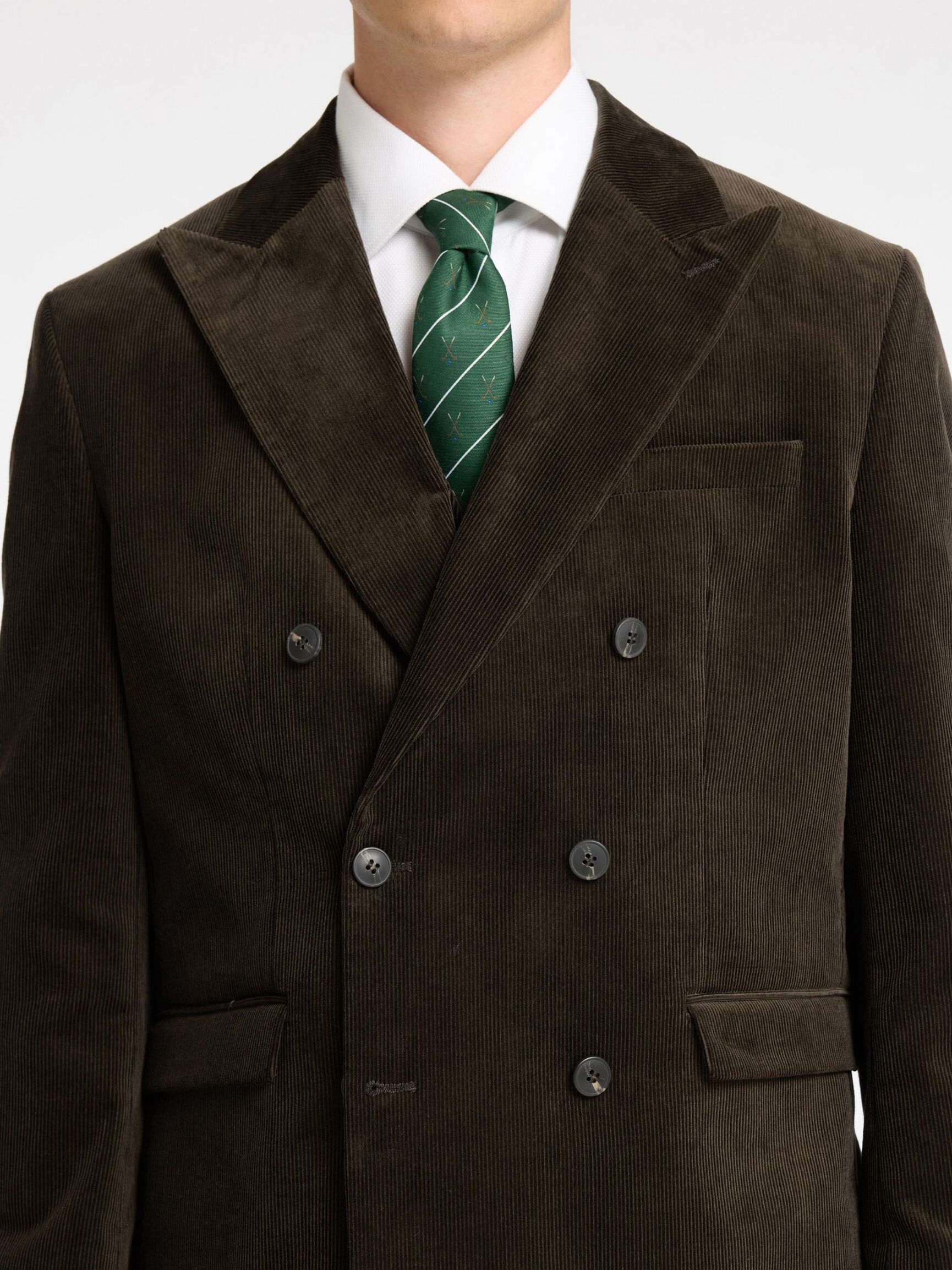 REGULAR FIT CORD ZWEIREIHIGER BLAZER, Morel, highres