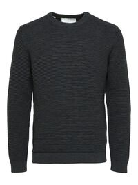 CREW NECK KNITTED PULLOVER, Peat, highres