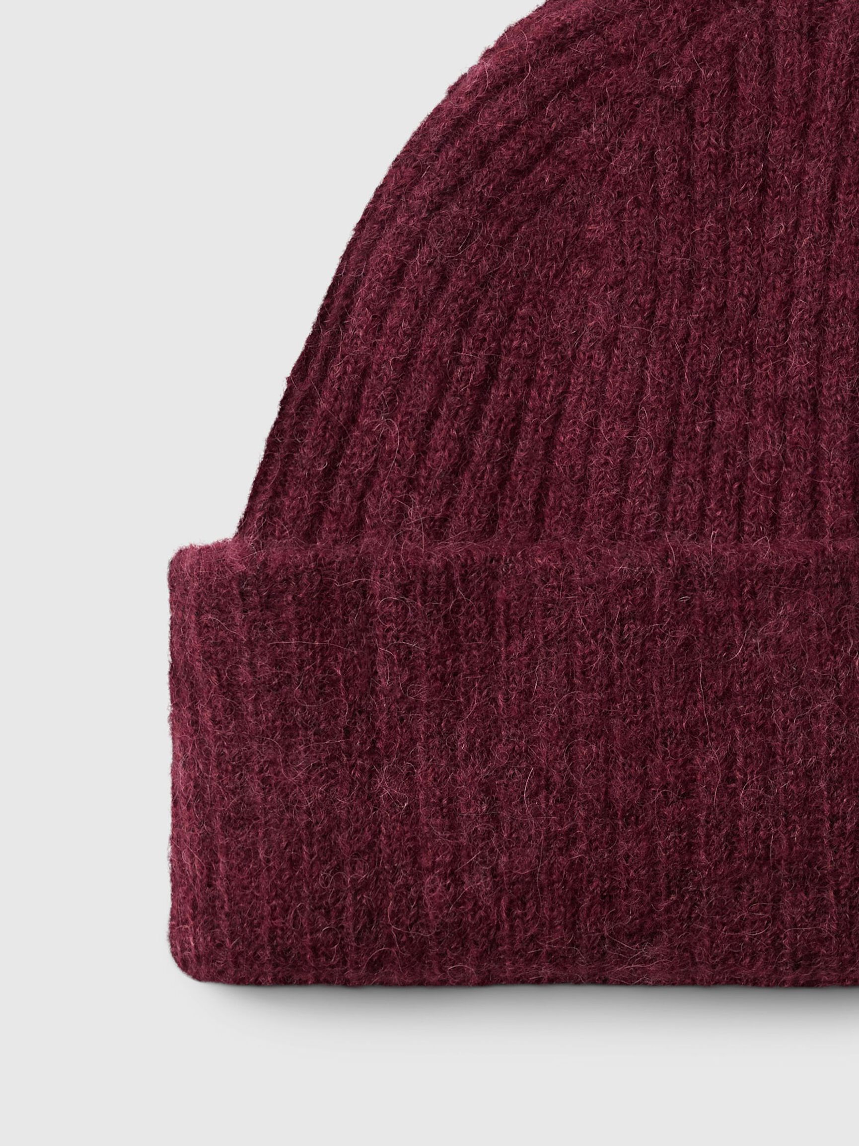 WOOL BLEND BEANIE, Tawny Port, highres