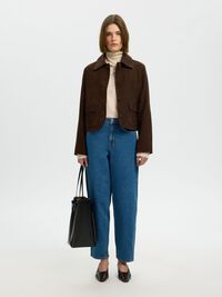 100% MERINOULD STRIKKET POLOSHIRT, Oatmeal, highres