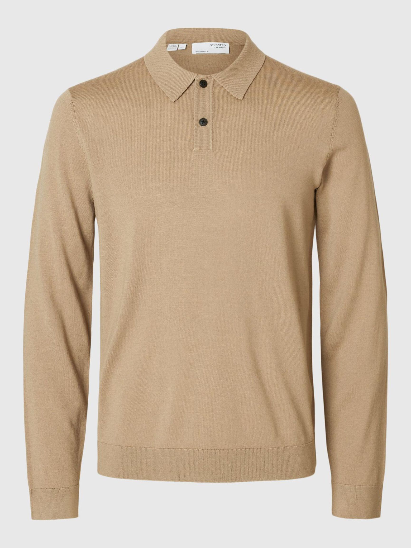 100% MERINO WOOL POLO SHIRT, Kelp, highres
