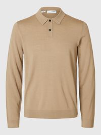 100% MERINO WOOL POLO SHIRT, Kelp, highres
