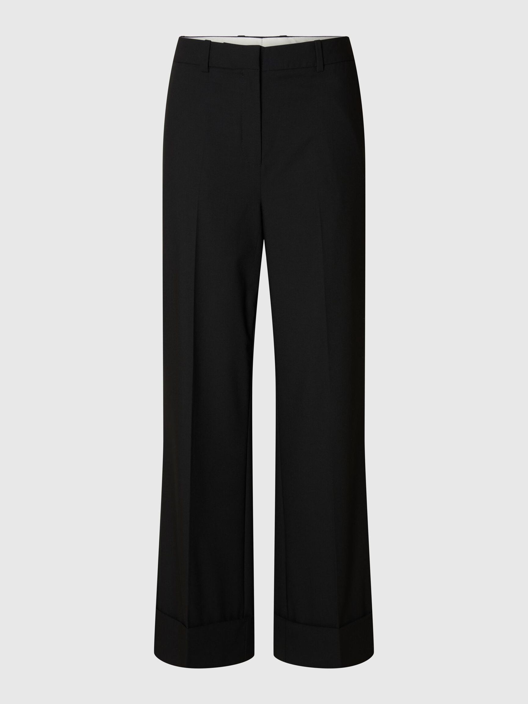 WIDE FIT PANTALON, Black, highres