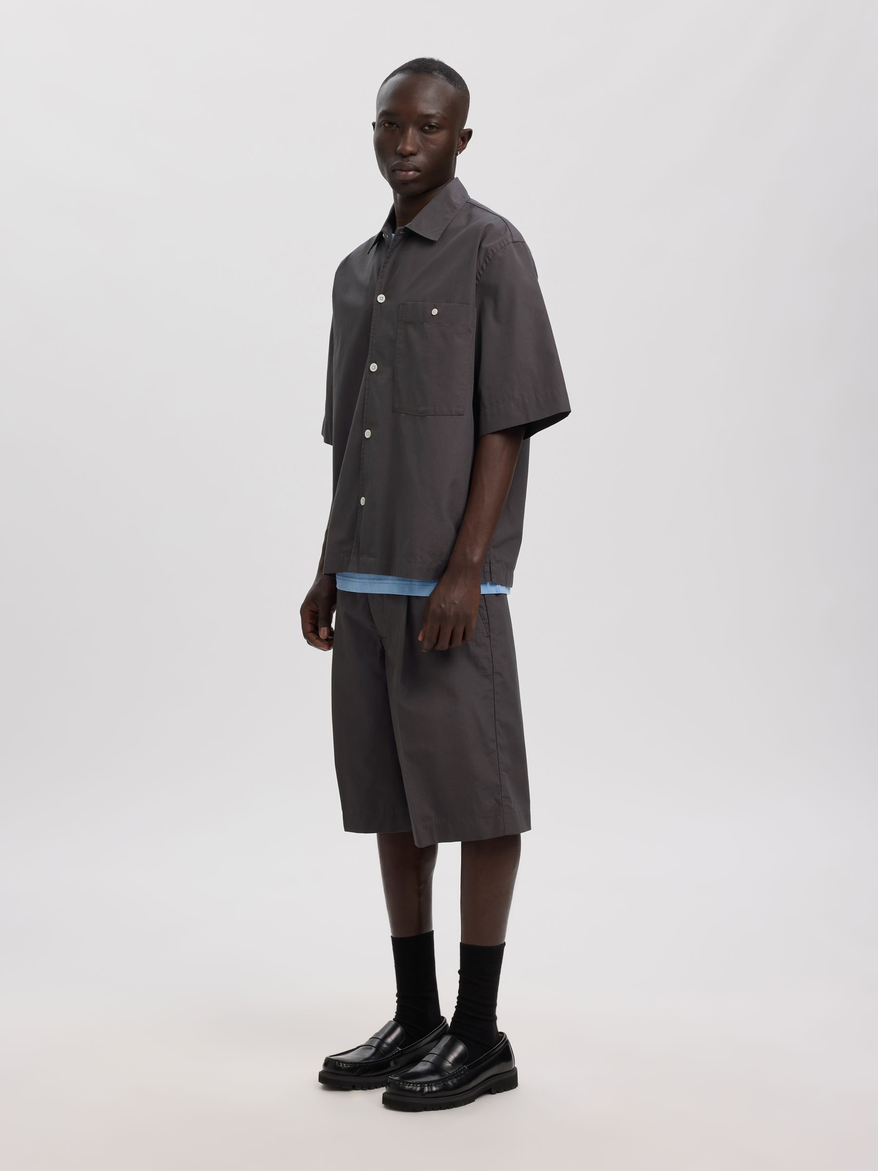 RELAXED FIT SHORT SLEEVED SHIRT, Forged Iron, highres