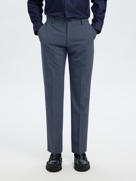 Selected COUPE SLIM EN VISCOSE MÉLANGÉE PANTALON DE COSTUME, Dark Blue, highres - 16094326_DarkBlue_1115778_003.jpg