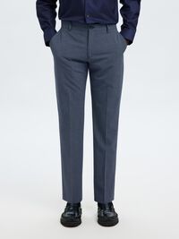 VISKOSBLANDNING SLIM FIT KOSTYMBYXOR, Dark Blue, highres