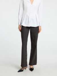 HIGH WAISTED FLARED JEANS, Black, highres