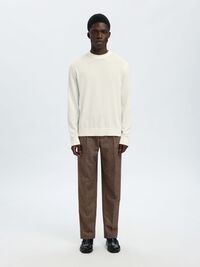 BAUMWOLL PULLOVER, Egret, highres