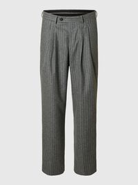 PINSTRIPE SUIT TROUSERS, Medium Grey Melange, highres