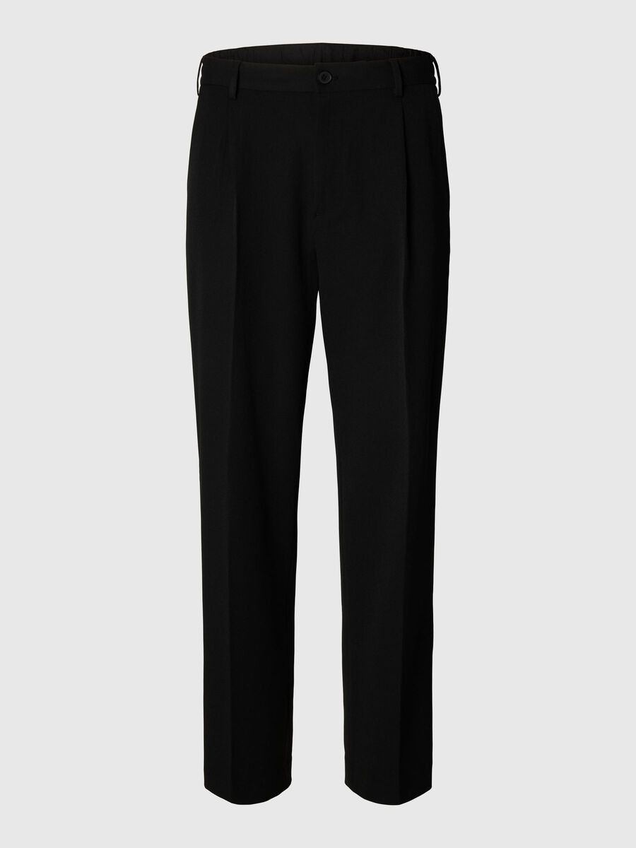 Selected 220 LOOSE FIT TROUSERS, Black, highres - 16097529_Black_001.jpg
