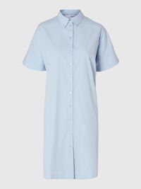 COTTON SHIRT DRESS, Cashmere Blue, highres