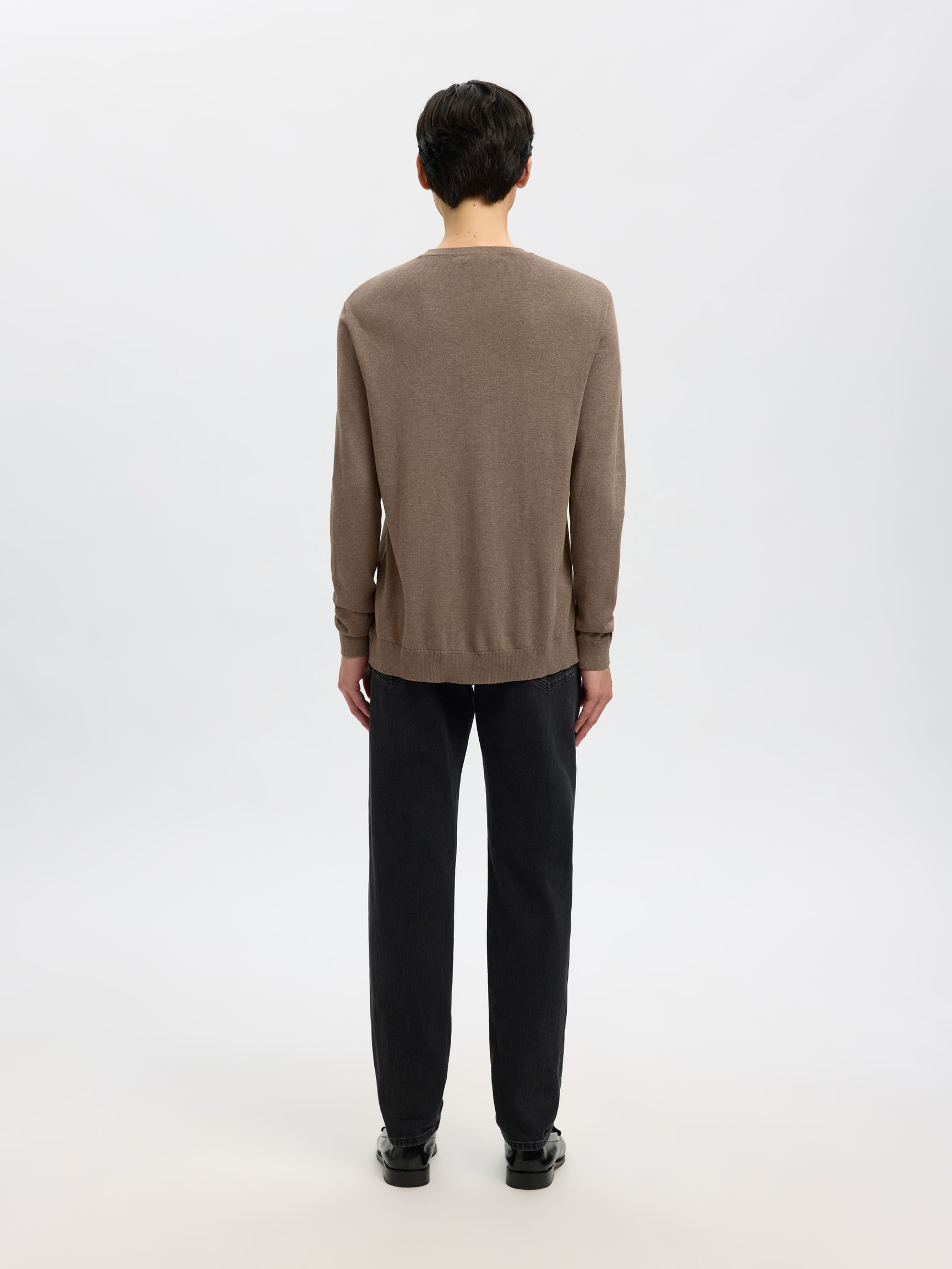 MANCHES LONGUES PULL RAS DU COU, Teak, highres