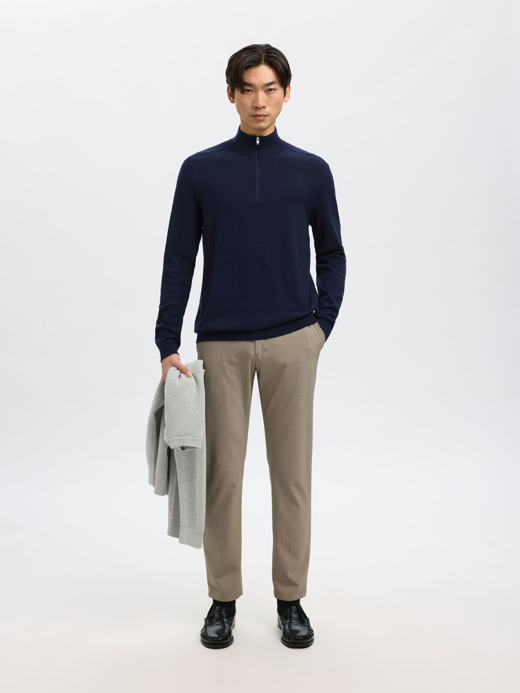 HALVE RITSSLUITING TRUI, Navy Blazer, highres