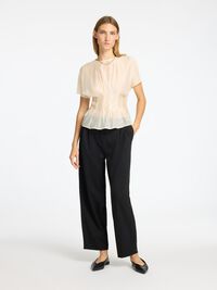 TAILORED BARREL FIT TROUSERS, Black, highres