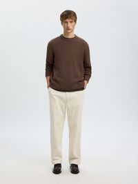 WOOL BLEND RELAXED FIT JUMPER, Chocolate Chip, highres