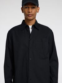 RELAXED FIT TWILL SHIRT, Black, highres