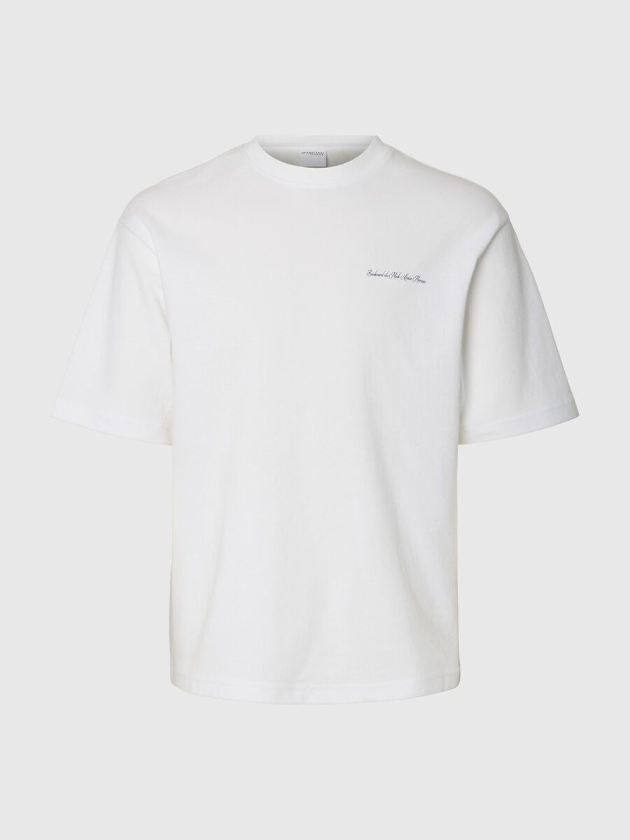 Selected LOOSE FIT PRINT T-SHIRT, Bright White, highres - 16097657_BrightWhite_001.jpg