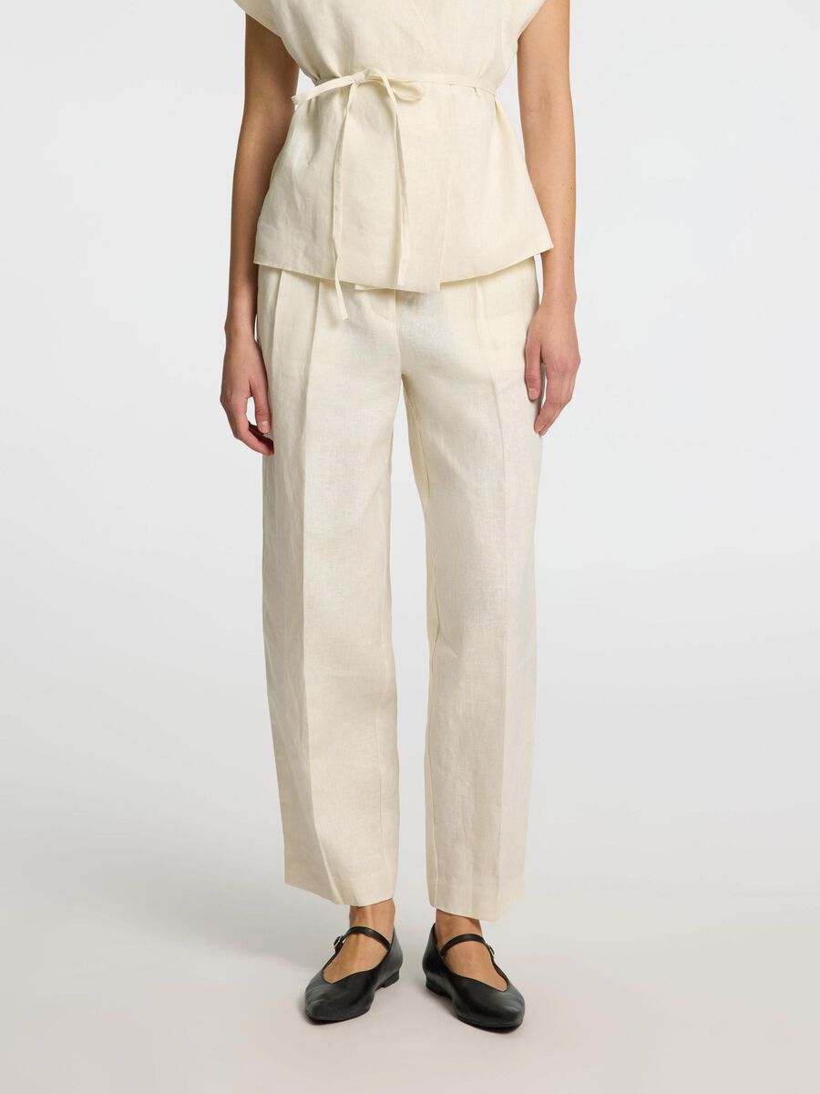 Selected 100% LINEN BARREL FIT TROUSERS, Birch, highres - 16098994_Birch_003.jpg