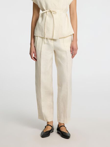 Selected 100% LEINEN BARREL FIT HOSEN, Birch, highres - 16098994_Birch_003.jpg
