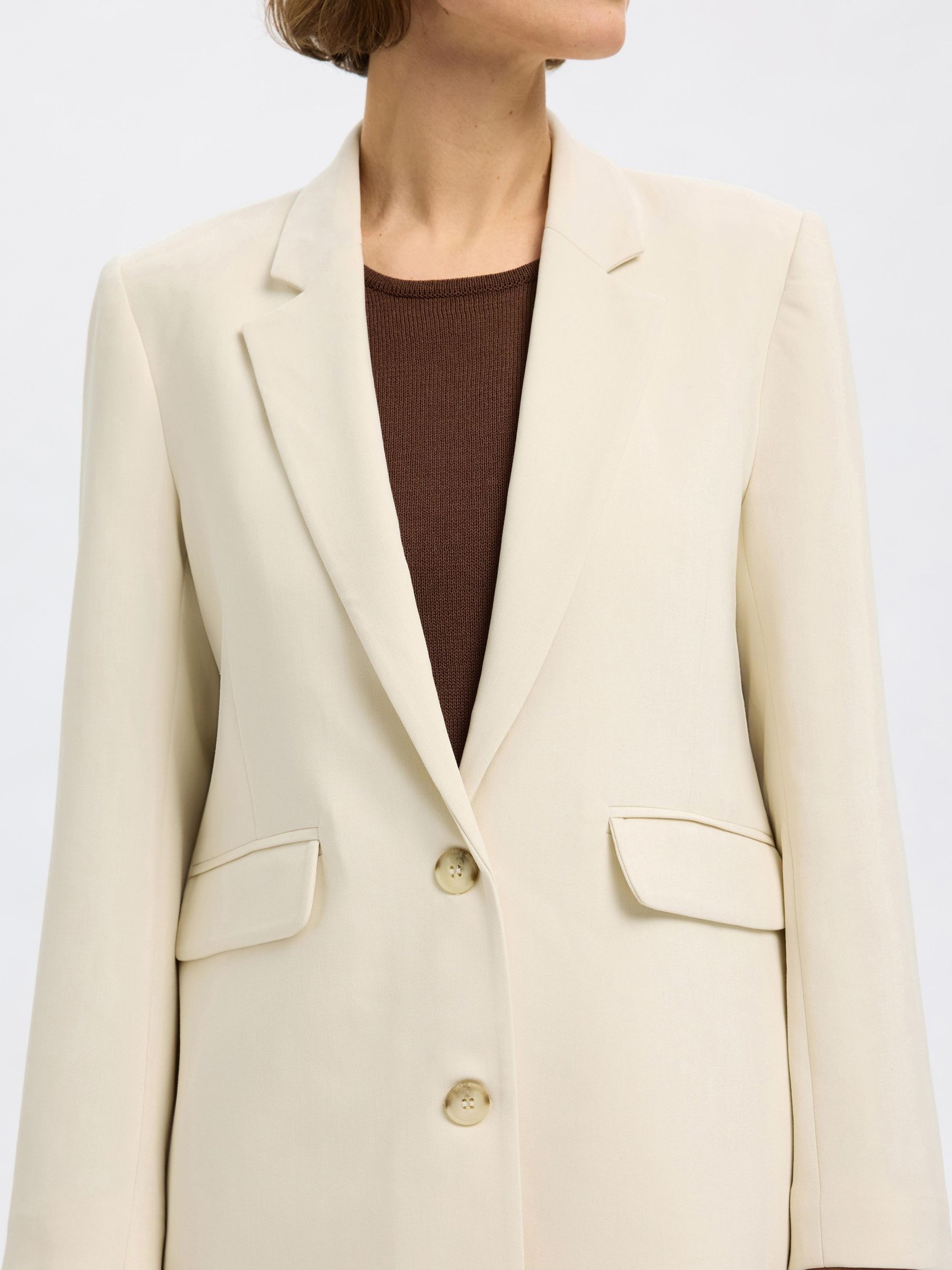 RELAXED FIT EINREIHIGER BLAZER, Birch, highres