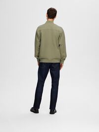 JERSEY SWEAT-CARDIGAN, Vetiver, highres