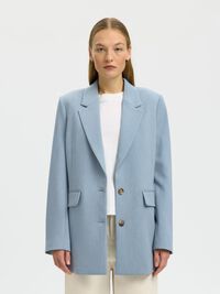 RELAXED FIT BLAZER, Dusty Blue, highres