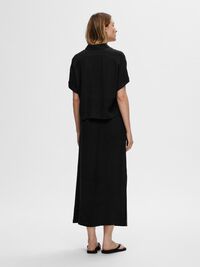 CROPPED OVERHEMD MET KORTE MOUWEN, Black, highres