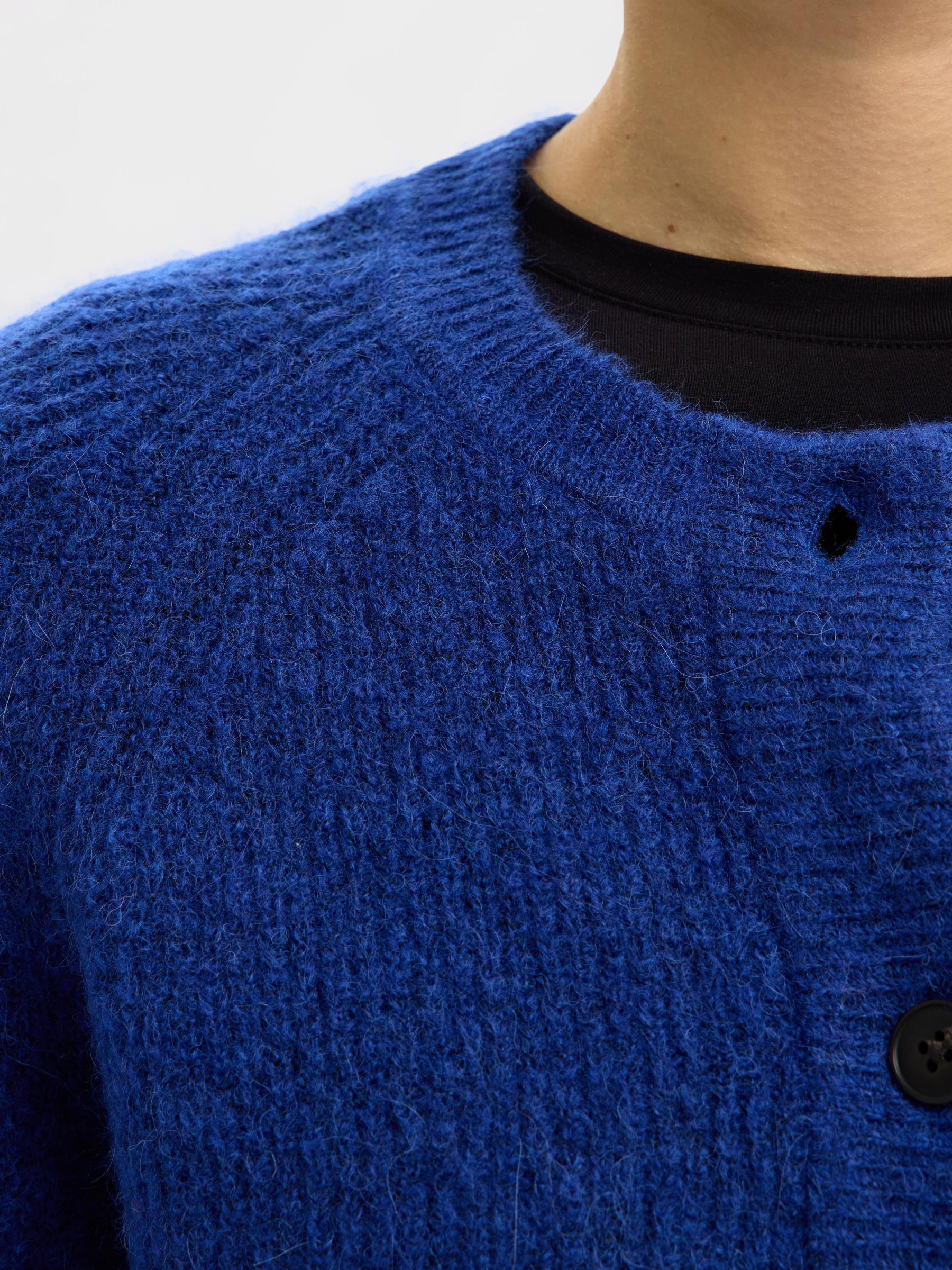 WOOL BLEND CARDIGAN | Blue | Selected