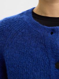 LONG-SLEEVED CARDIGAN, Dazzling Blue, highres