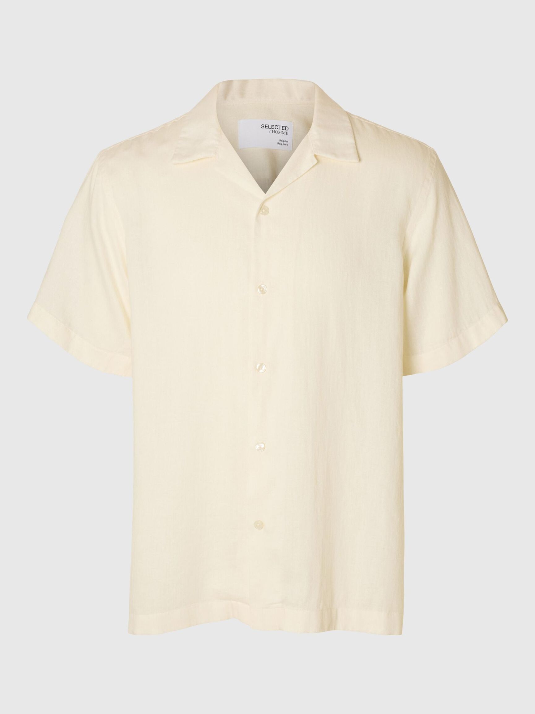 PRINTED SHORT SLEEVED SHIRT, Egret, highres