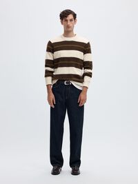 LONG-SLEEVED PULLOVER, Oatmeal, highres