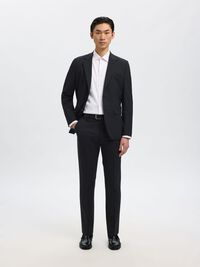 WOOL BLEND  SUIT TROUSERS, Black, highres