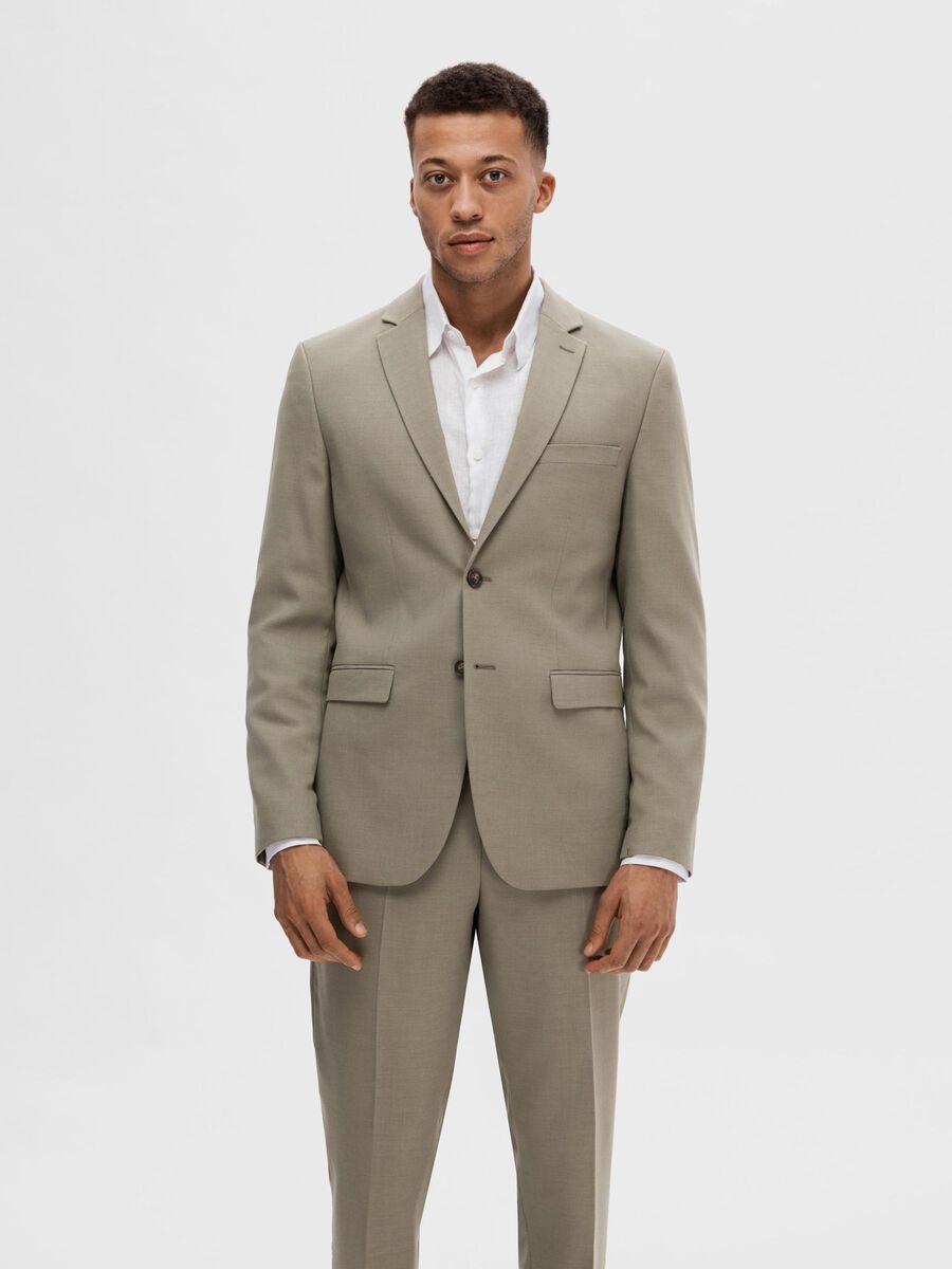 Selected WOVEN WOOL BLEND BLAZER, Vetiver, highres - 16087868_Vetiver_003.jpg