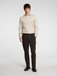 SLIM FIT STRETCH SHIRT, Oatmeal, highres